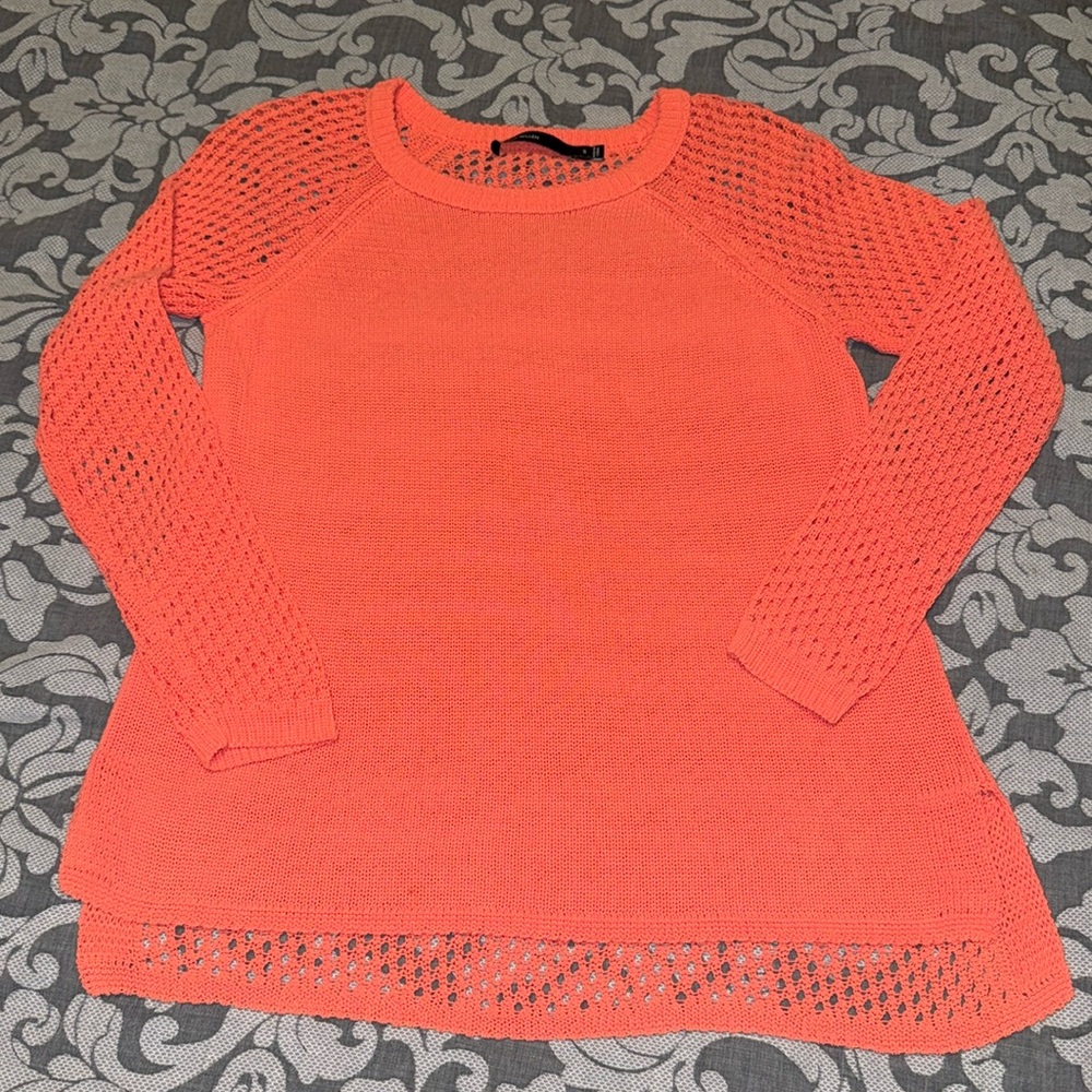 Karen Millen Orange Knit Woven Sweater ✨Like New✨